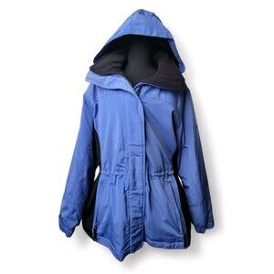 Pacific Trail Women's Jacket Coat Fleece Lining Parka Blue Size XL Vintage 90s